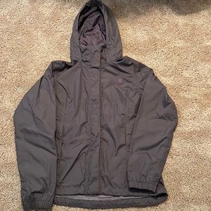 North Face Rain Jacket Gray/Purple SZ M
